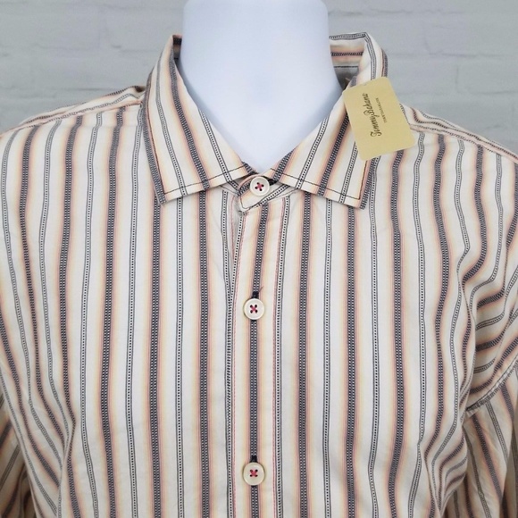 NWT TOMMY BAHAMA STRIPED LONG SLEEVE SALSA Sz XXL - Picture 1 of 7